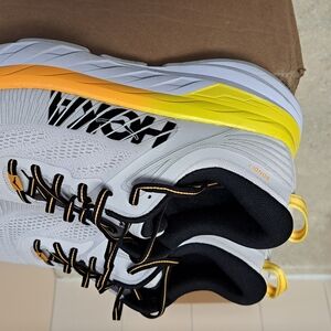 Hoka White and Yellow Running Shoes